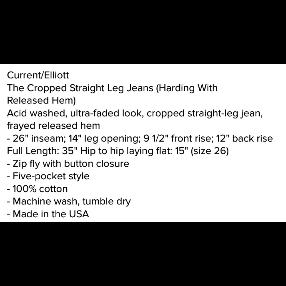 Current/Elliot Acid-Washed Cropped Jeans - Picture 8 of 8